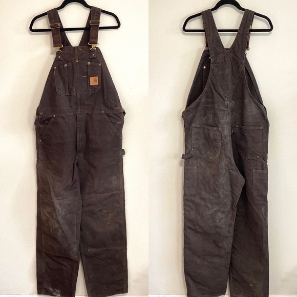 Carhartt Other - Carhartt Men's Sandstone Bib Overall Unlined Brown Size 36 x 34
